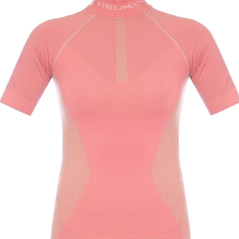 Adidas Stella McCartney Pink Run Knit Tee Training Top Size Small